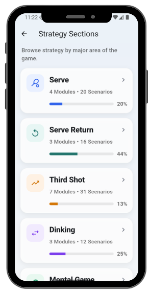 Pickleball Strategy app screen