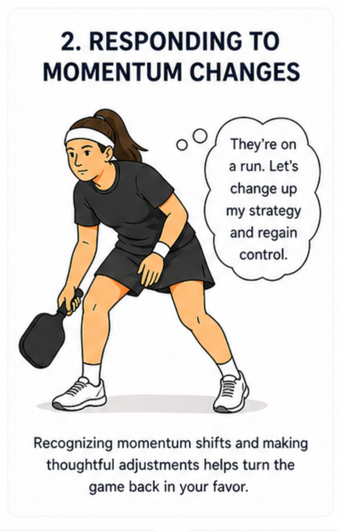 Responding to Momentum Changes pickleball strategy diagram